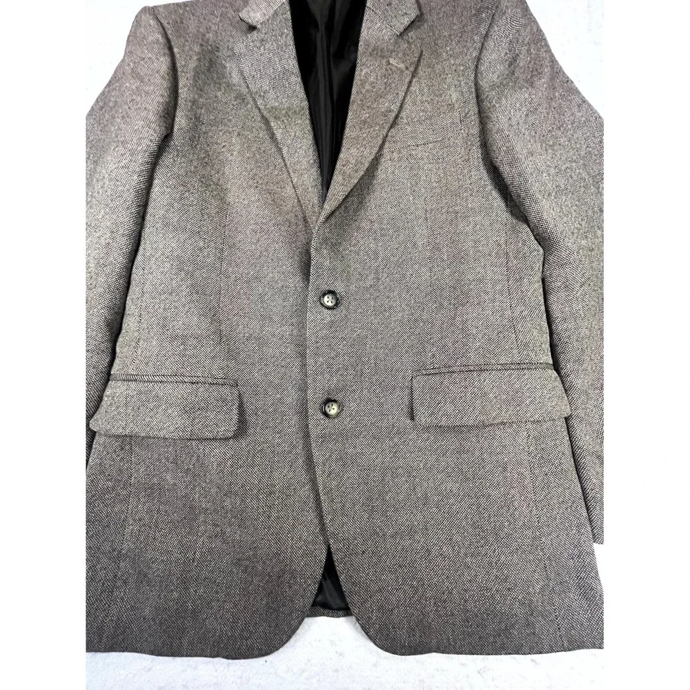Stafford Sport Coat Men Gray Merino Wool Classic Fit Notch Lapel Formal Business
